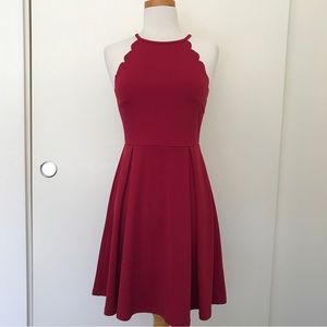 Red Scalloped Dress Size XS/S